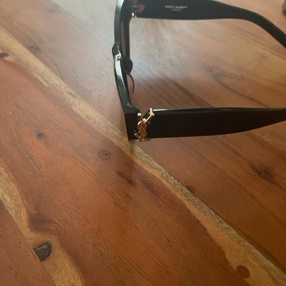 Saint Laurent Black Sunglasses with Gold Accents - Picture 6 of 7